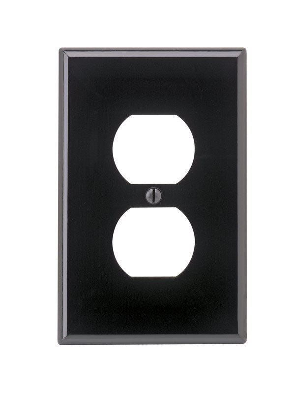 LEVITON - Leviton Black 1 gang Nylon Duplex Wall Plate 1 pk [00PJ8-00E]