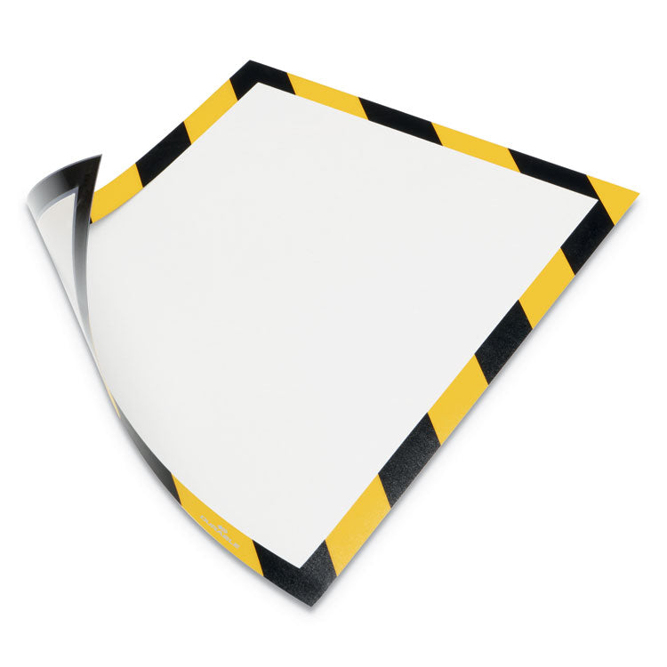 Durable - DURAFRAME Security Magnetic Sign Holder, 8.5 x 11, Yellow/Black Frame, 2/Pack