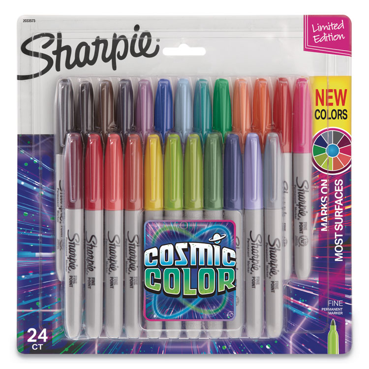 Sharpie - Cosmic Color Permanent Markers, Medium Bullet Tip, Assorted Cosmic Colors, 24/Pack