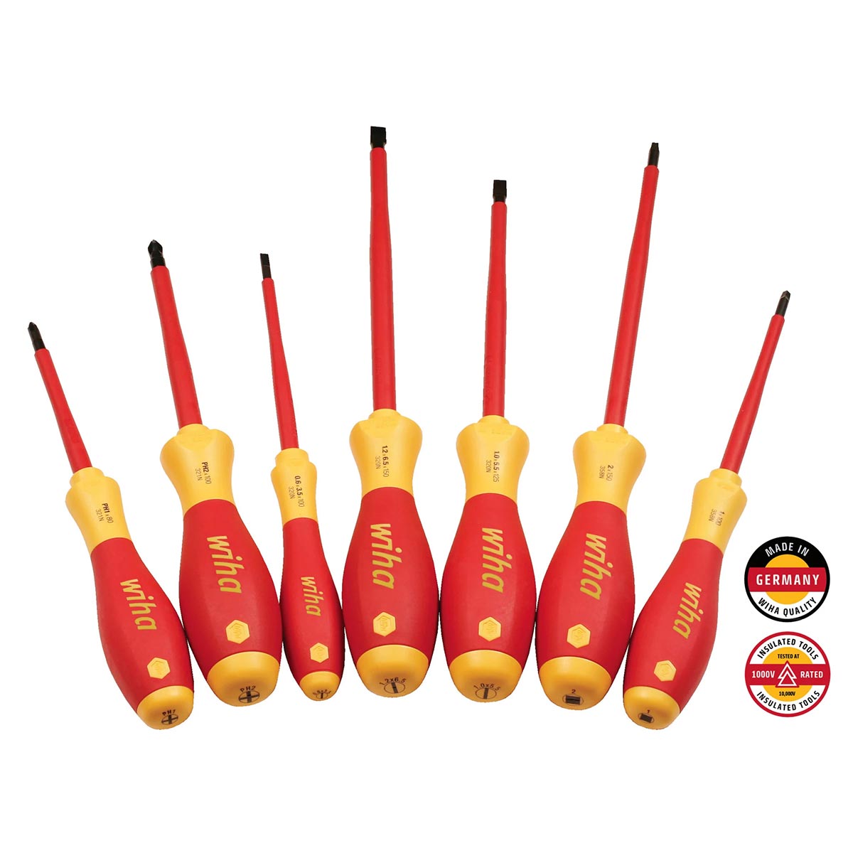 Wiha Insulated SoftFinish Screwdriver Set (7 Piece Set)