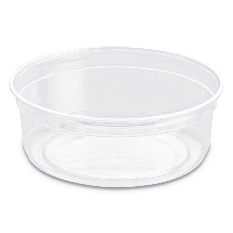 SOLO Cup Company - Bare Eco-Forward RPET Deli Containers, 8 oz, 4.6" Diameter x 1.8"h, Clear, Plastic, 500/Carton