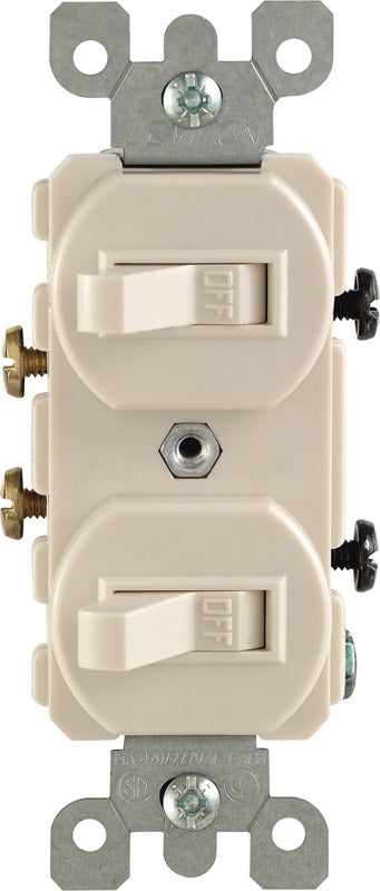 COOPER WIRING - Leviton 15 amps Single Pole Toggle Switch Light Almond 1 pk