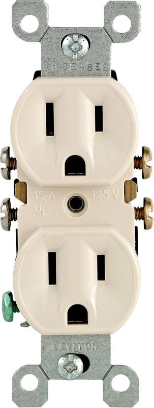 LEVITON - Leviton 15 amps 125 V Duplex Light Almond Outlet 5-15R 1 pk [05320-TCP]