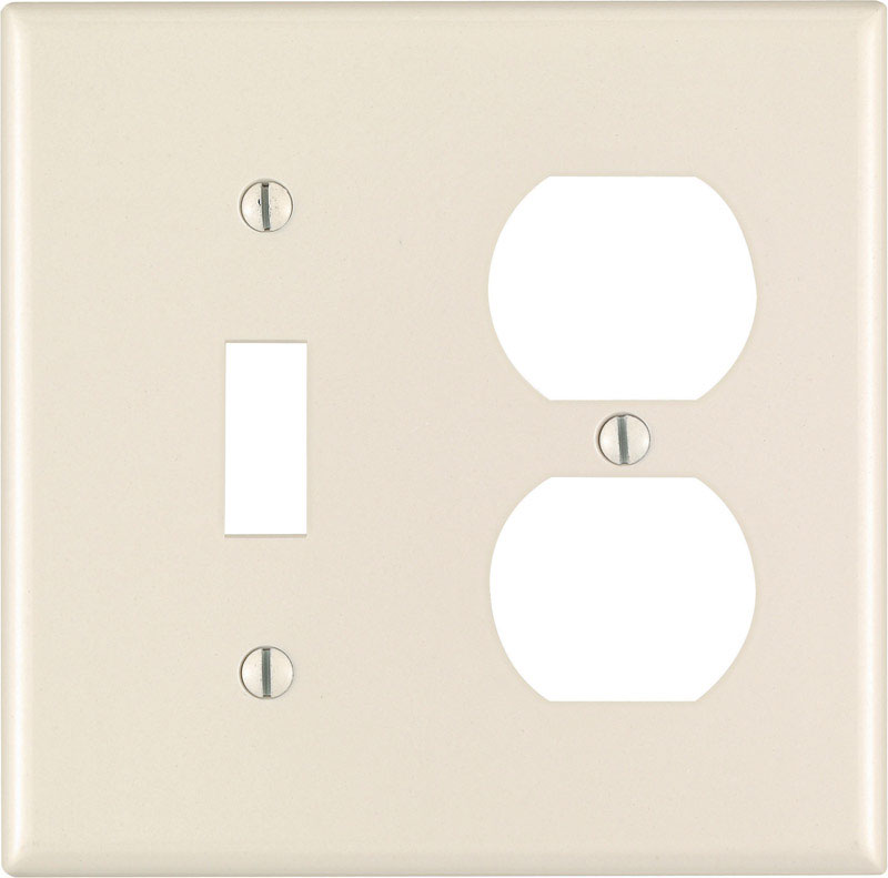 LEVITON MFG. - Leviton Almond 2 gang Plastic Duplex/Toggle Wall Plate 1 pk