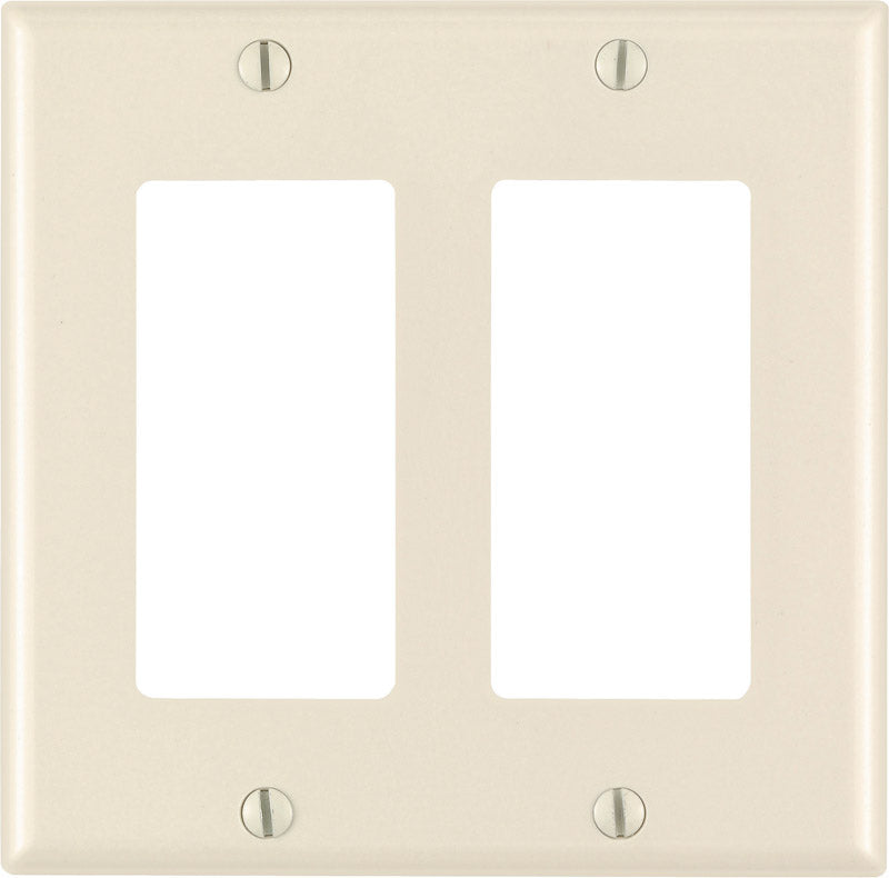 LEVITON MFG. - Leviton Decora Light Almond 2 gang Thermoset Plastic Decorator Wall Plate 1 pk [80409-00T]