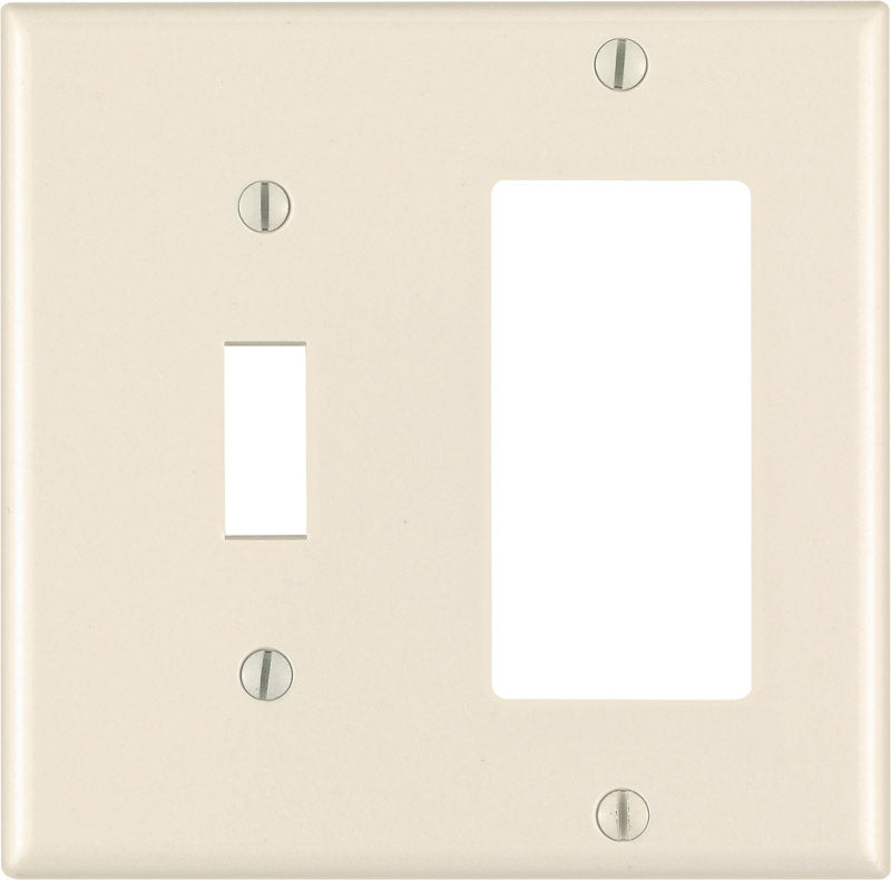 LEVITON - Leviton Decora Almond 2 gang Thermoset Plastic Decorator/Toggle Wall Plate 1 pk