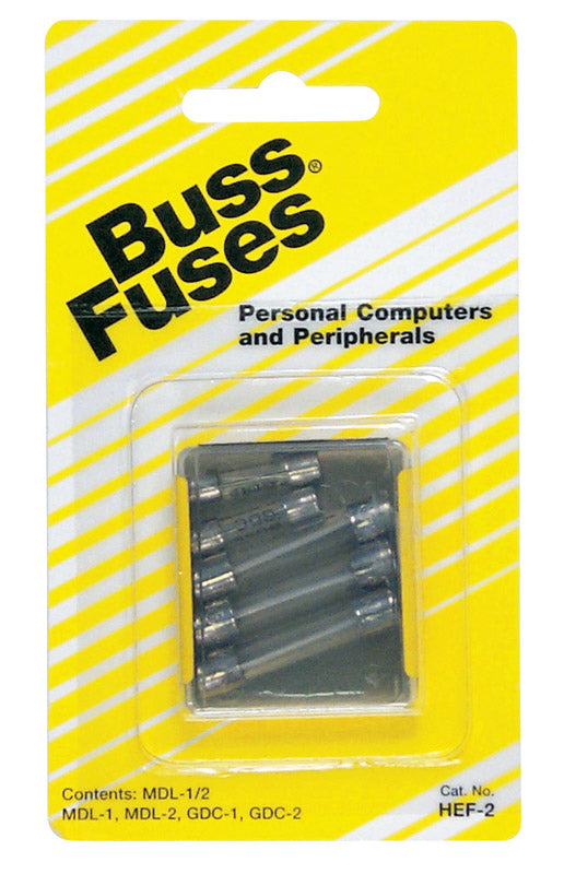 BUSS - Bussmann Assorted amps Glass Tube Fuse 5 pk [HEF-2]