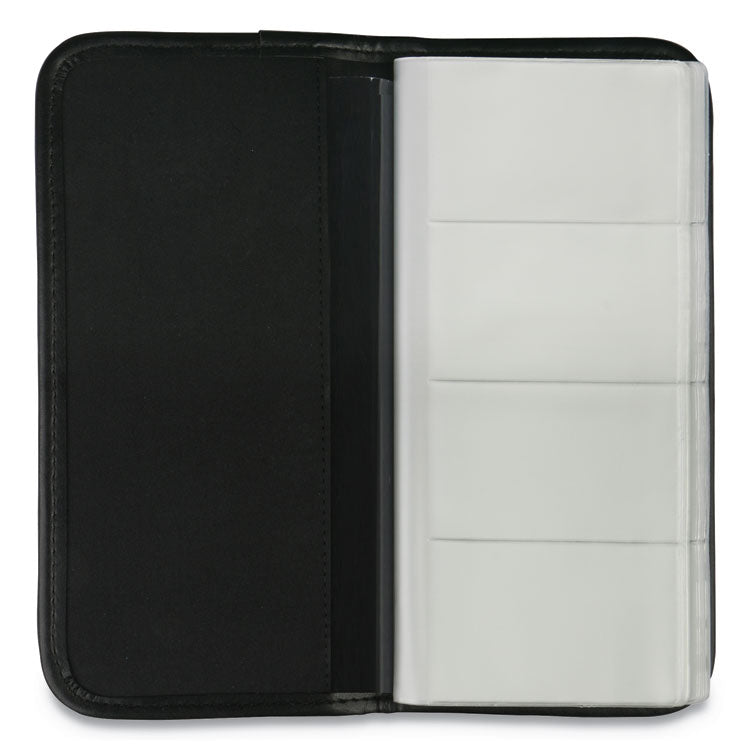 Universal - Business Card Holder, Holds 160 3.5 x 2 Cards, 4.75 x 10.13, Vinyl, Black