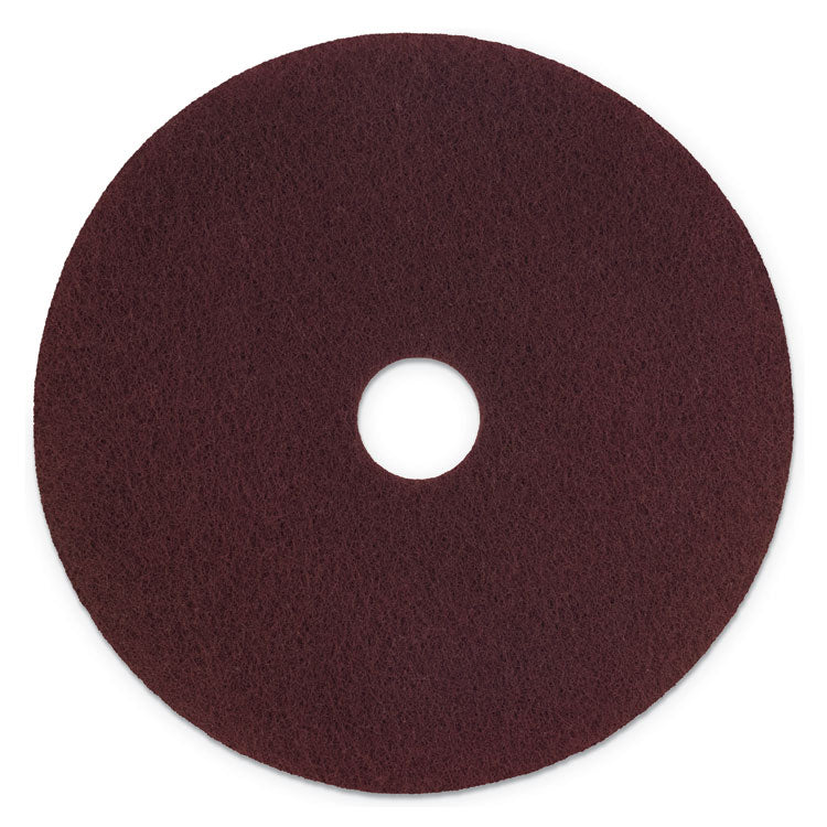 Scotch-Brite - Surface Preparation Pad Plus, 17" Diameter, Maroon, 5/Carton