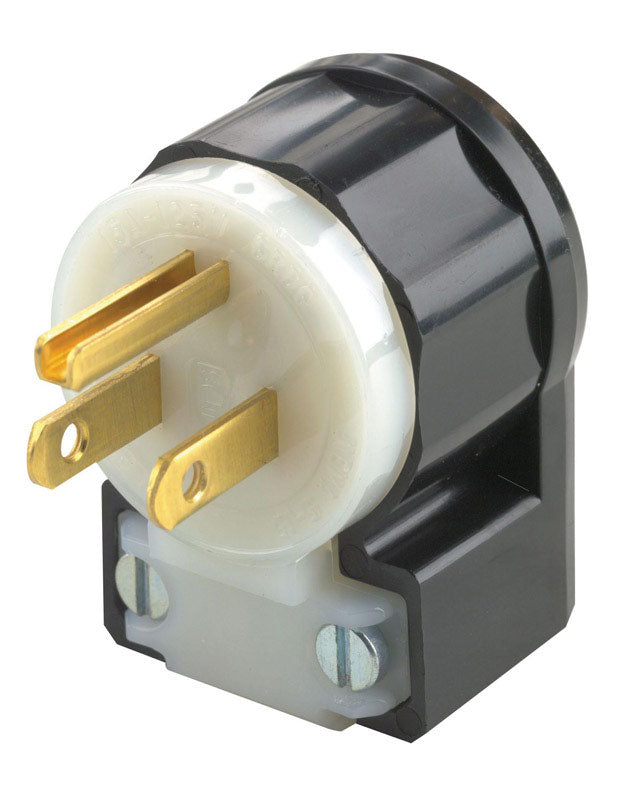 LEVITON - Leviton Industrial Nylon Angle Ground/Straight Blade Plug 5-15P 18-10 AWG 2 Pole 3 Wire