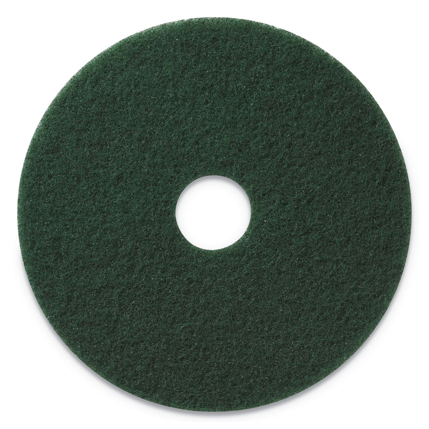 Scrubbing Pad, 14" Diameter, Green, 5/Carton