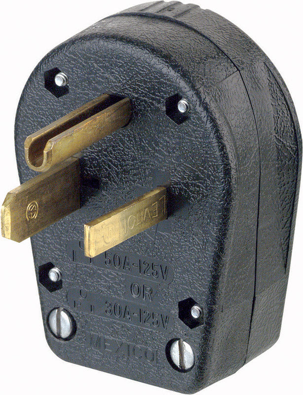 LEVITON - Leviton Commercial Thermoplastic Ground/Straight Blade Plug 5-30P/5-50P 14-6 AWG 2 Pole 3 Wire