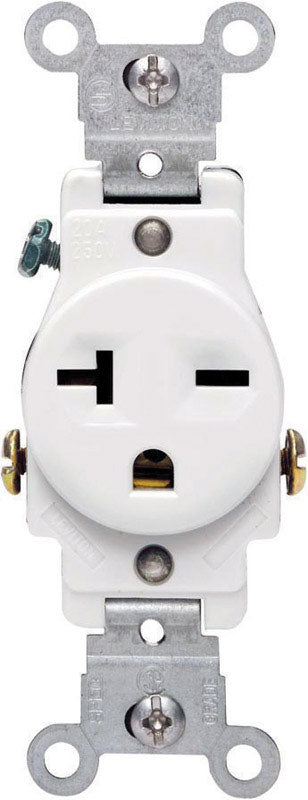 LEVITON - Leviton 20 amps 250 V Single White Outlet 6-20R 1 pk
