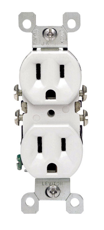 LEVITON - Leviton 15 amps 125 V Duplex White Outlet 5-15R 1 pk [12650-00W]