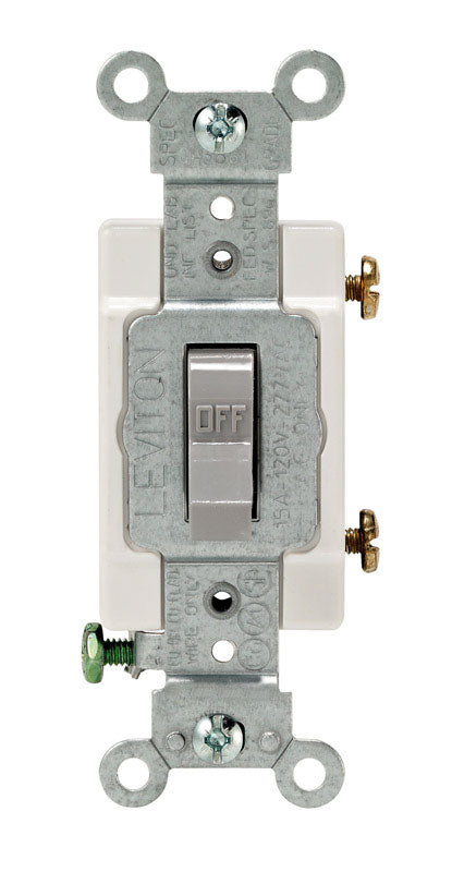 LEVITON MFG. CO. - Leviton 15 amps Single Pole Toggle Switch Gray 1 pk