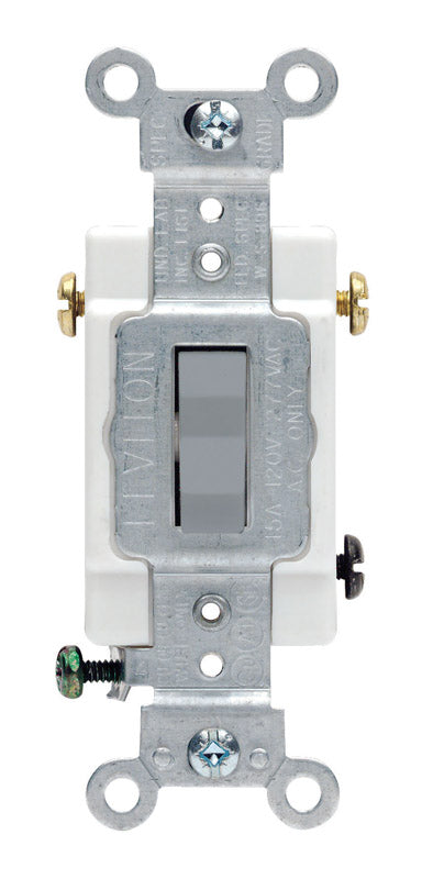 LEVITON MFG. CO. - Leviton Commercial 15 amps Toggle Switch Gray 1 pk