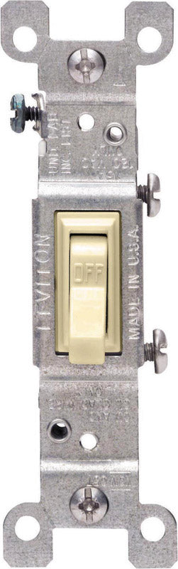 LEVITON MFG. CO. - Leviton 15 amps Single Pole Toggle AC Quiet Switch Ivory 10 pk