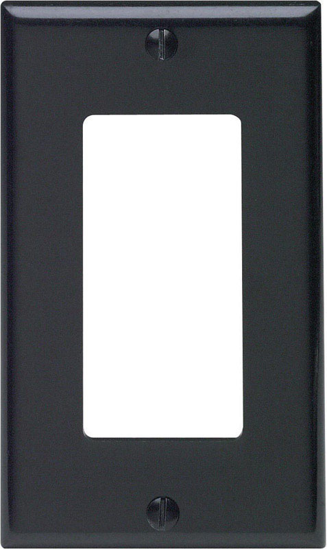 LEVITON - Leviton Decora Black 1 gang Thermoset Plastic Decorator Wall Plate 1 pk