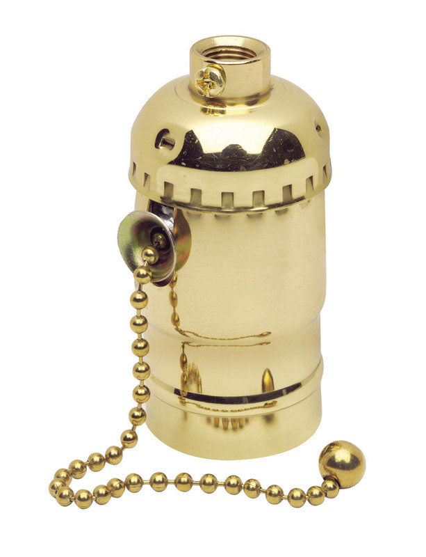 LEVITON - Leviton Aluminum Incandescent Medium Base Pull Chain Socket 1 pk [C20-19980-0PG]