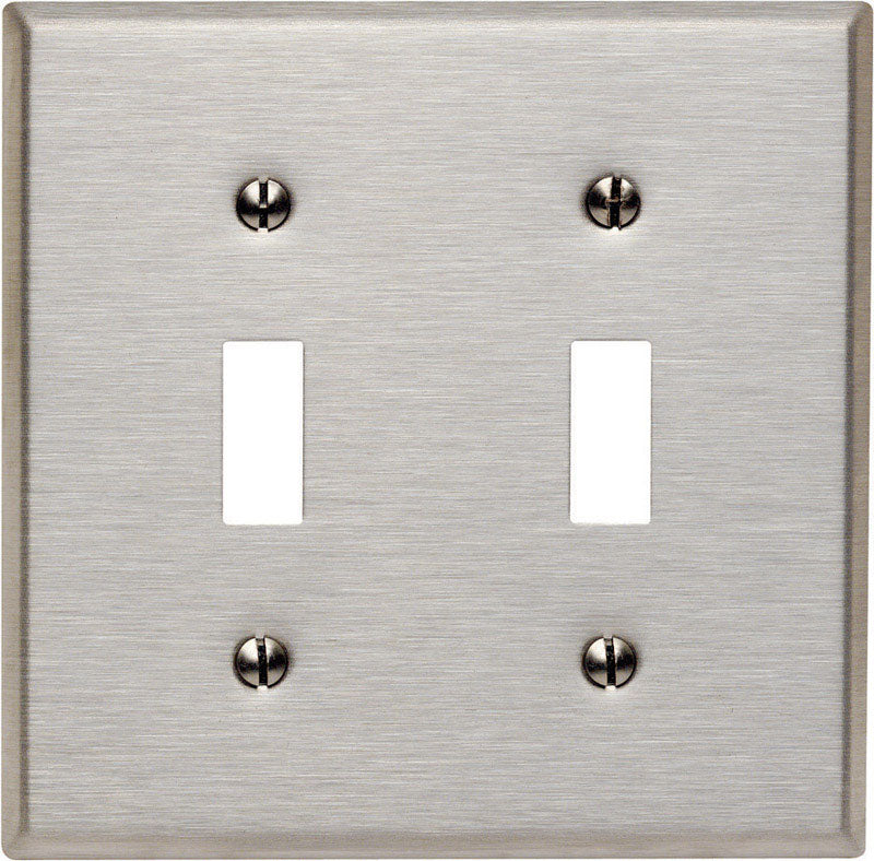 LEVITON MFG. CO. - Leviton Silver 2 gang Stainless Steel Toggle Wall Plate 1 pk