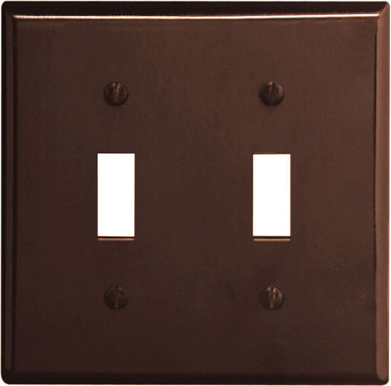 LEVITON - Leviton Brown 2 gang Thermoset Plastic Toggle Wall Plate 1 pk