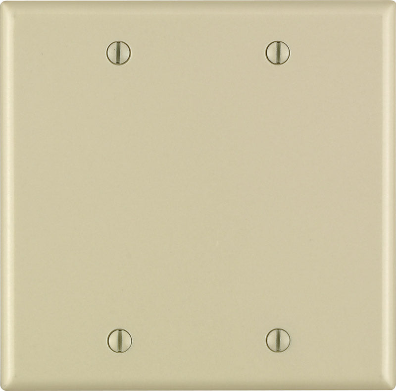 LEVITON - Leviton Ivory 2 gang Thermoset Plastic Blank Wall Plate 1 pk