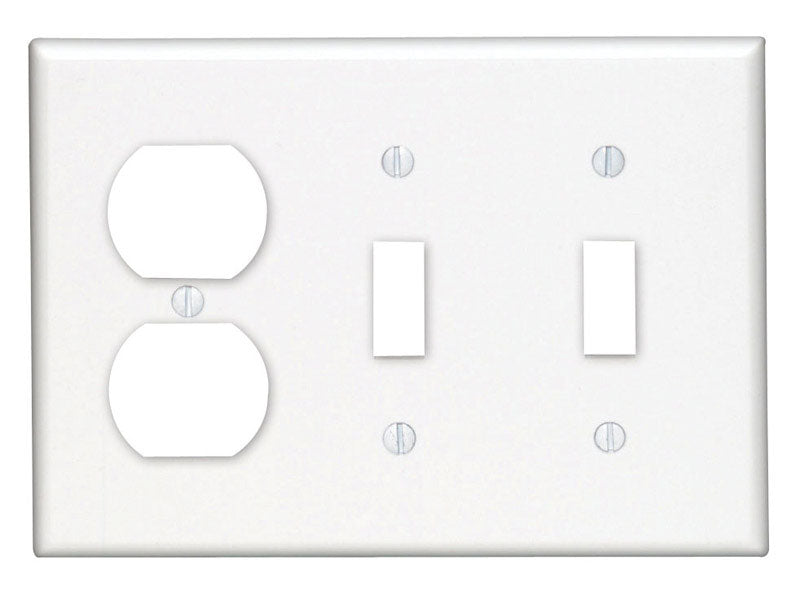 LEVITON - Leviton White 3 gang Thermoset Plastic Duplex/Toggle Wall Plate 1 pk