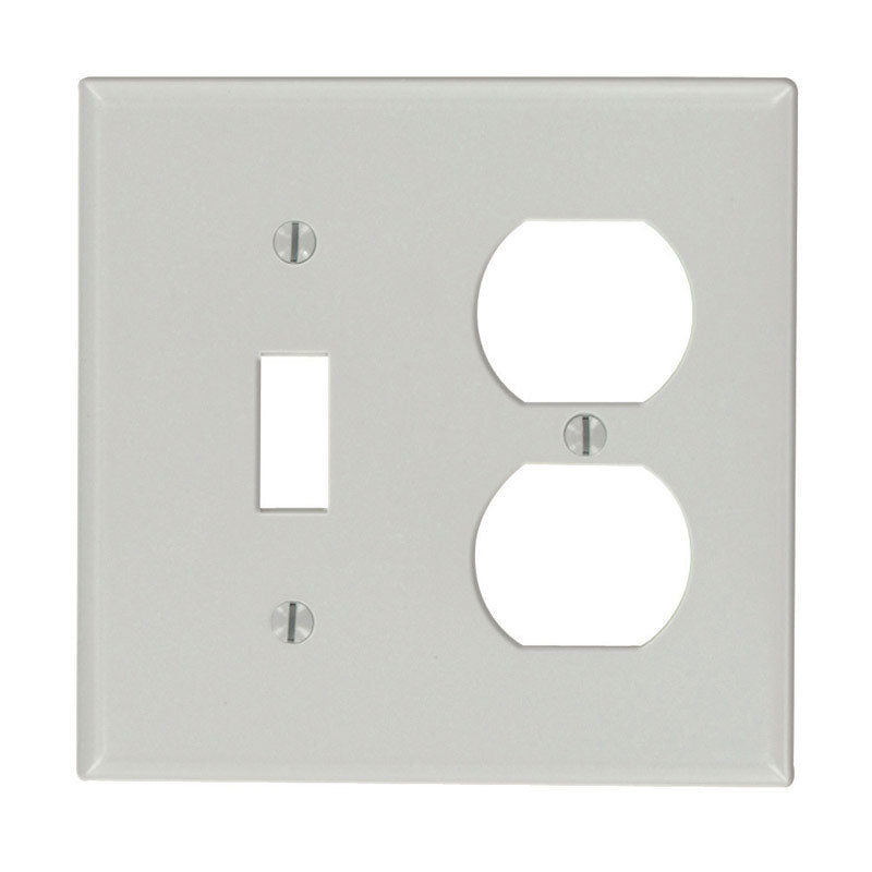 LEVITON MFG. CO. - Leviton Gray 2 gang Thermoset Plastic Duplex/Toggle Wall Plate 1 pk