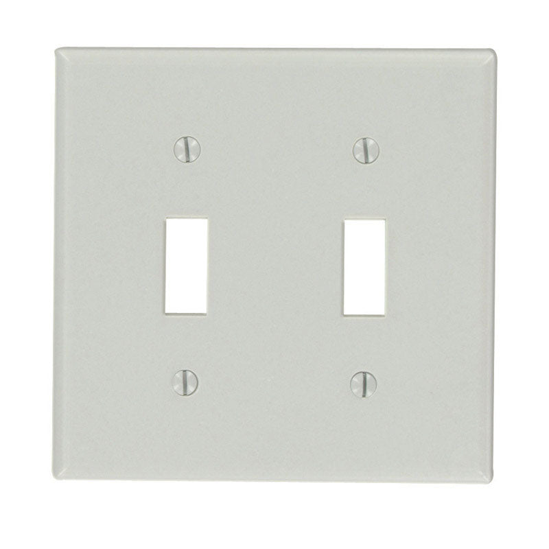 LEVITON MFG. CO. - Leviton Gray 2 gang Thermoset Plastic Toggle Wall Plate 1 pk