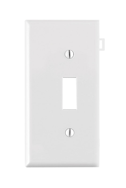 LEVITON MFG. CO. - Leviton White 1 gang Thermoplastic Nylon Toggle Sectional End Wall Plate 1 pk