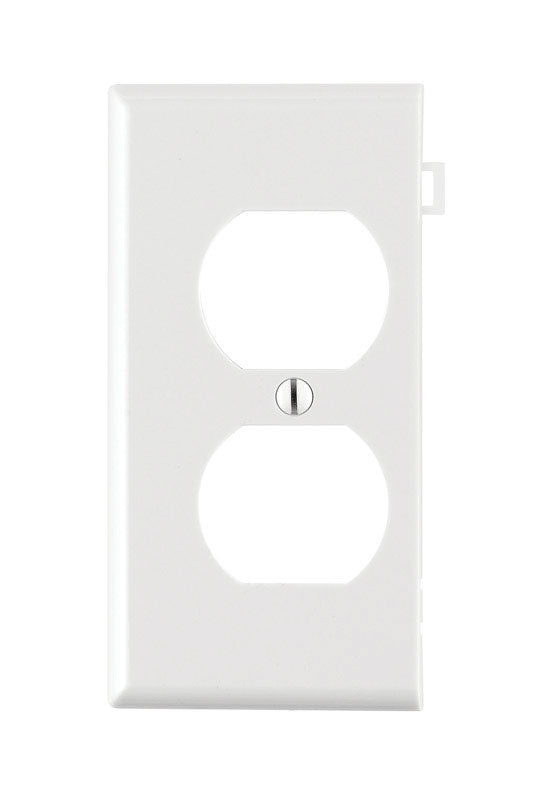 LEVITON MFG. CO. - Leviton White 1 gang Thermoplastic Nylon Duplex Sectional End Wall Plate 1 pk