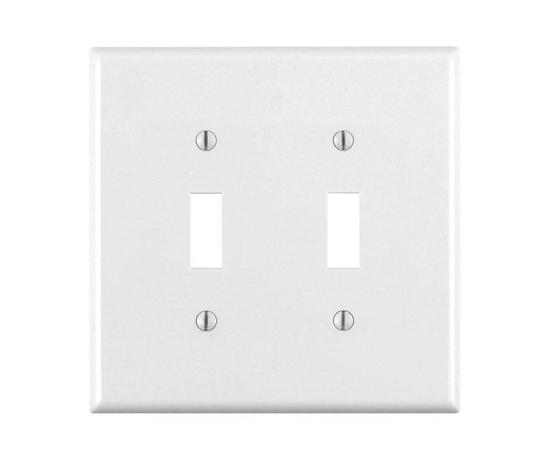 LEVITON MFG. CO. - Leviton White 2 gang Thermoset Plastic Toggle Wall Plate 1 pk [80509-00W]