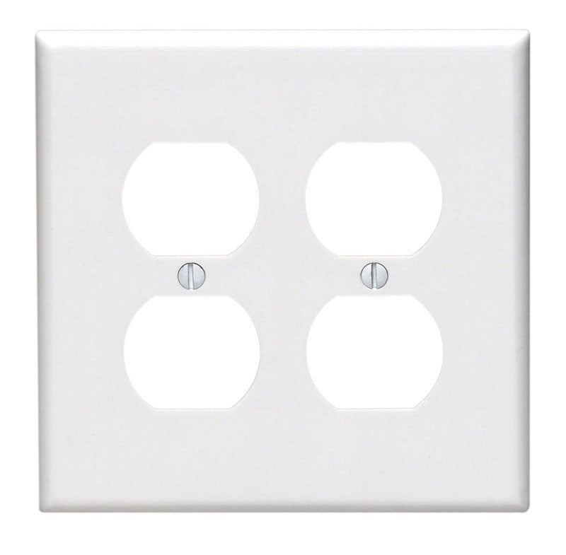 LEVITON MFG. CO. - Leviton White 2 gang Thermoset Plastic Duplex Wall Plate 1 pk [80516-00W]