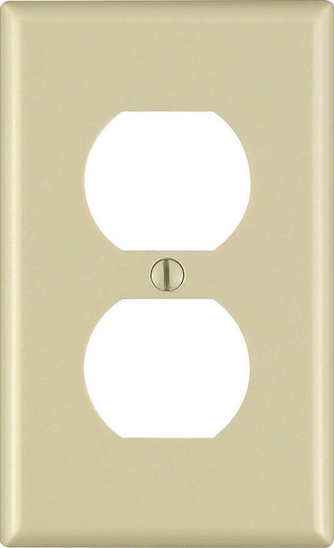 LEVITON MFG. CO. - Leviton Ivory 1 gang Thermoset Plastic Duplex Wall Plate 10 pk
