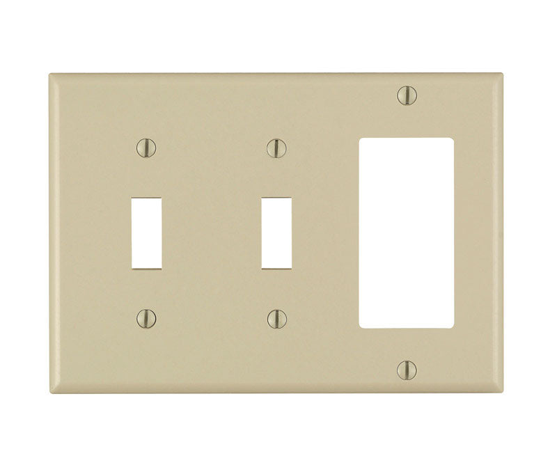 LEVITON - Leviton Ivory 3 gang Thermoset Plastic Decorator/Toggle Wall Plate 1 pk