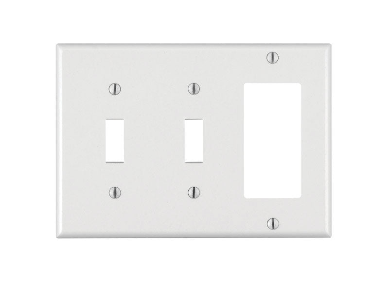 LEVITON - Leviton White 3 gang Thermoset Plastic Decorator/Toggle Wall Plate 1 pk [80421-00W]