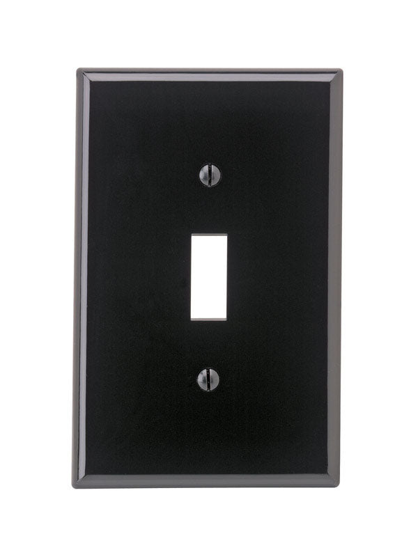 LEVITON - Leviton Midway Black 1 gang Nylon Toggle Wall Plate 1 pc