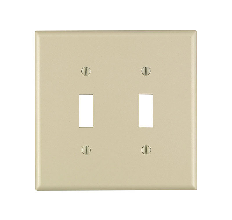 LEVITON MFG. CO. - Leviton Ivory 2 gang Plastic Toggle Wall Plate 1 pk