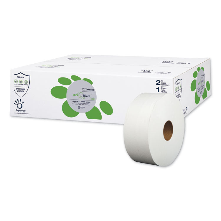 Papernet - BioTech Toilet Tissue, Septic Safe, 2-Ply, White, 3.3" x 1,000 ft, 12 Rolls/Carton