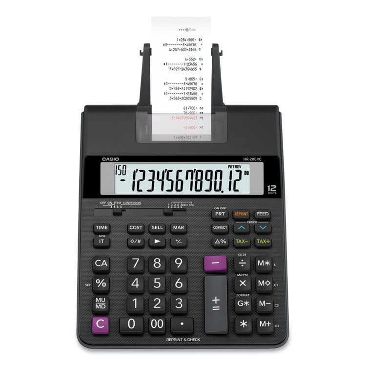 Casio - HR200RC Printing Calculator, Black/Red Print, 2.4 Lines/Sec