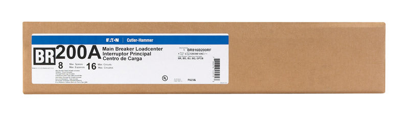 EATON - Eaton 200 amps 120/240 V 8 space 16 circuits Surface Mount Main Breaker Load Center