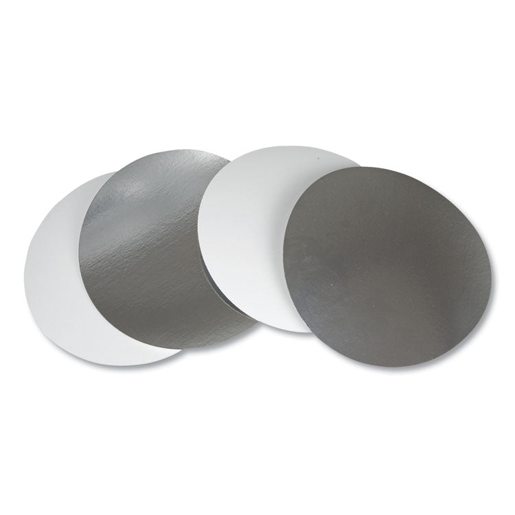 Durable Packaging - Flat Board Lids for 8" Round Containers, Silver, Paper, 500 /Carton