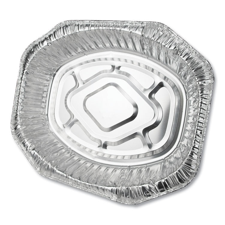 Durable Packaging - Aluminum Roaster Pans, Extra-Large Oval, 230 oz, 18.5 x 14 x 3.38, Silver, 50/Carton