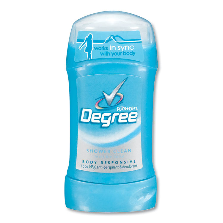 Degree - Women Invisible Solid Anti-Perspirant/Deodorant, Shower Clean, 1.6 oz Bottle, 12/Carton