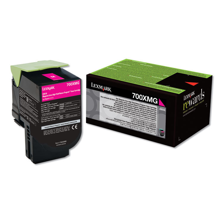 Lexmark - 70C0XMG Return Program Extra High-Yield Toner, 4,000 Page-Yield, Magenta, TAA Compliant