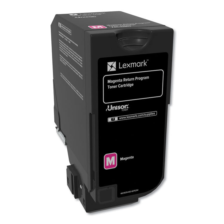Lexmark - 74C10M0 Return Program Unison Toner, 3,000 Page-Yield, Magenta
