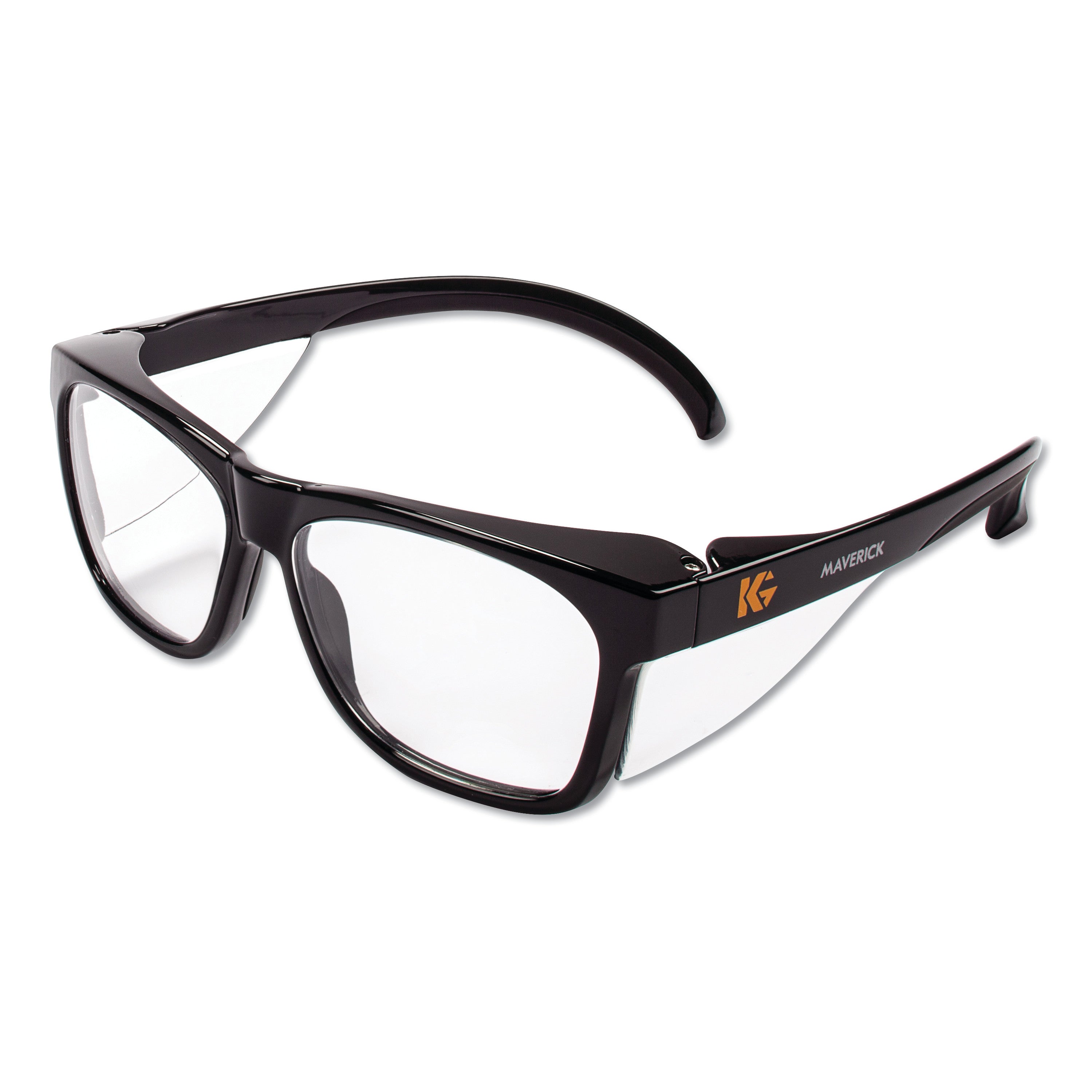 Maverick Safety Glasses, Black Full Frame, Clear Dual Lens, 12/Box
