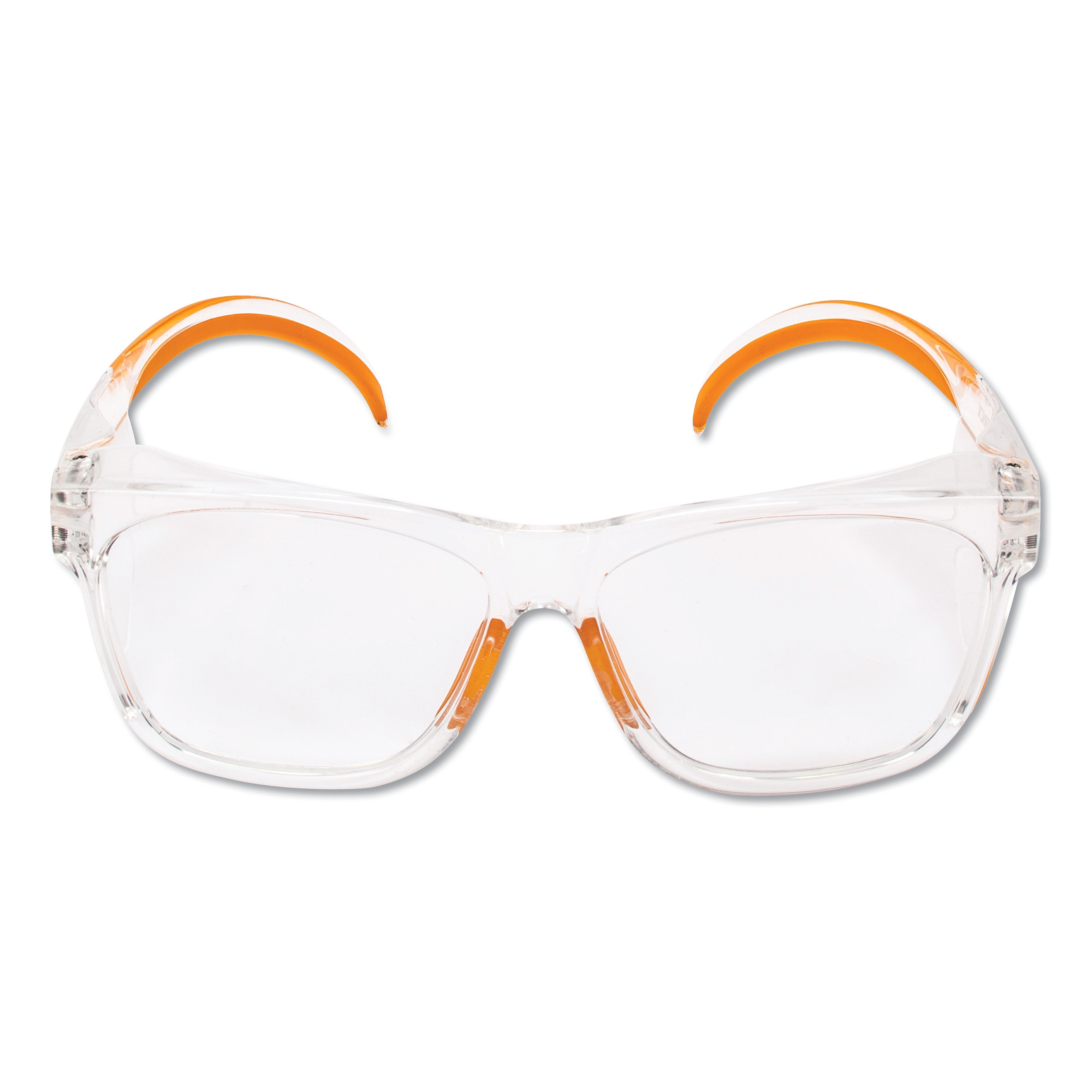 Maverick Safety Glasses, Clear/Orange Full Frame, Clear Dual Lens, 12/Box