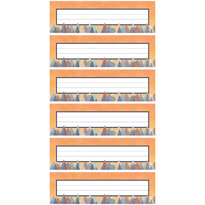 TEACHER CREATED RESOURCES - Moving Mountains Flat Name Plates, 36 Per Pack, 6 Packs