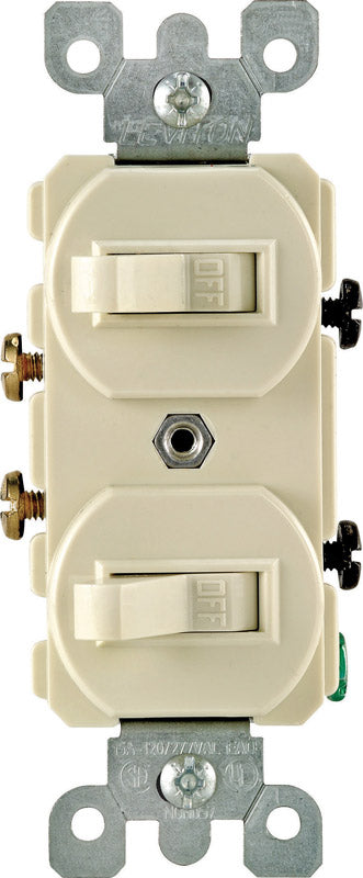 LEVITON - Leviton 15 amps Single Pole Toggle Switch Ivory 1 pk